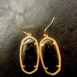 Kendra Scott Elle Earrings Rose Gold & Black Granite